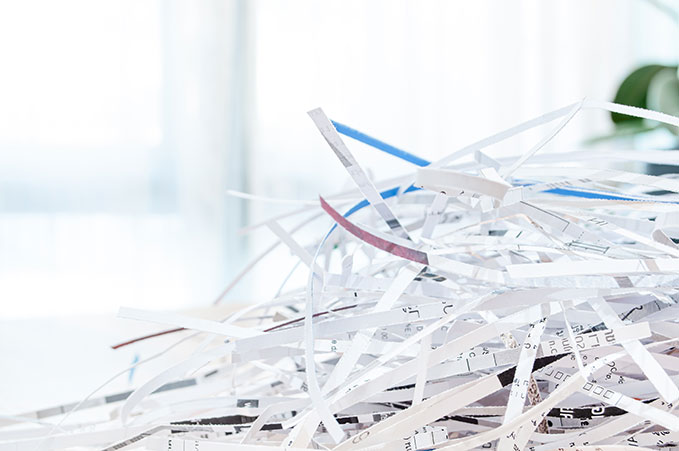 closeup shredded paper textured background